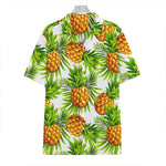 White Tropical Pineapple Pattern Print Hawaiian Shirt
