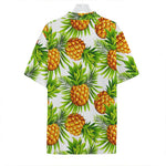 White Tropical Pineapple Pattern Print Hawaiian Shirt