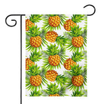 White Tropical Pineapple Pattern Print House Flag