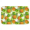 White Tropical Pineapple Pattern Print Indoor Door Mat