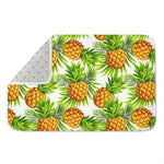 White Tropical Pineapple Pattern Print Indoor Door Mat
