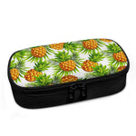White Tropical Pineapple Pattern Print Insulin Cooler Travel Case