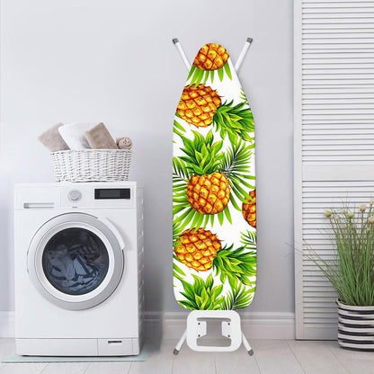 White Tropical Pineapple Pattern Print Ironing Board Cover