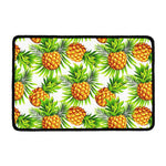 White Tropical Pineapple Pattern Print Kitchen Mat