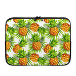 White Tropical Pineapple Pattern Print Laptop Sleeve
