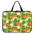 White Tropical Pineapple Pattern Print Laptop Sleeve With Handle