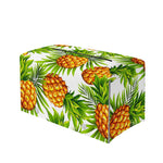 White Tropical Pineapple Pattern Print Leather Tissue Box Cover