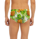 White Tropical Pineapple Pattern Print Men's Briefs