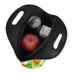 White Tropical Pineapple Pattern Print Neoprene Lunch Bag