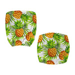 White Tropical Pineapple Pattern Print Office Chair Cover
