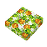 White Tropical Pineapple Pattern Print Outdoor Seat Cushion Cover