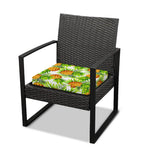 White Tropical Pineapple Pattern Print Outdoor Seat Cushion Cover