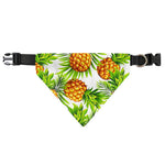 White Tropical Pineapple Pattern Print Over The Collar Dog Bandana