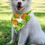 White Tropical Pineapple Pattern Print Over The Collar Dog Bandana