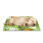 White Tropical Pineapple Pattern Print Pet Cooling Mat Cover