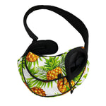 White Tropical Pineapple Pattern Print Pet Sling Carrier