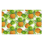 White Tropical Pineapple Pattern Print Polyester Doormat