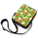 White Tropical Pineapple Pattern Print Rectangular Crossbody Bag