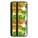 White Tropical Pineapple Pattern Print Refrigerator Handle Covers