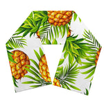 White Tropical Pineapple Pattern Print Scarf