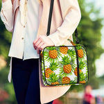 White Tropical Pineapple Pattern Print Shoulder Strap Bible Bag