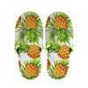 White Tropical Pineapple Pattern Print Slippers