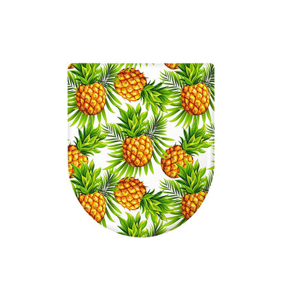 White Tropical Pineapple Pattern Print Toilet Lid Cover
