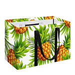 White Tropical Pineapple Pattern Print Utility Tote Bag
