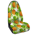 White Tropical Pineapple Pattern Print Waterproof Car Seat Cover