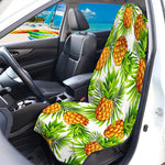 White Tropical Pineapple Pattern Print Waterproof Car Seat Cover