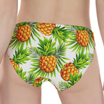 White Tropical Pineapple Pattern Print Women's Panties