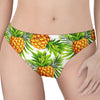 White Tropical Pineapple Pattern Print Women's Thong