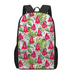 White Tropical Watermelon Pattern Print 17 Inch Backpack