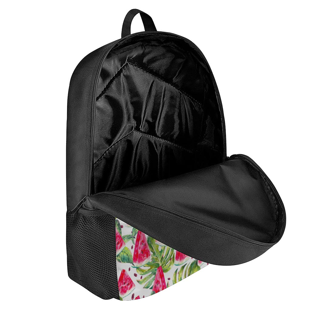 White Tropical Watermelon Pattern Print 17 Inch Backpack