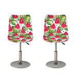 White Tropical Watermelon Pattern Print Bar Stool Covers