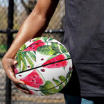 White Tropical Watermelon Pattern Print Basketball