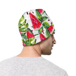 White Tropical Watermelon Pattern Print Beanie