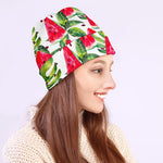 White Tropical Watermelon Pattern Print Beanie
