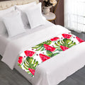 White Tropical Watermelon Pattern Print Bed Runner