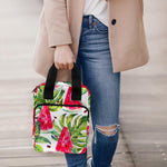 White Tropical Watermelon Pattern Print Bible Tote Bag