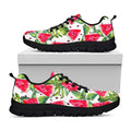 White Tropical Watermelon Pattern Print Black Running Shoes