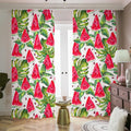 White Tropical Watermelon Pattern Print Dimout Pencil Pleat Curtains