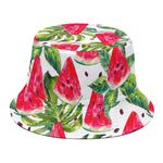 White Tropical Watermelon Pattern Print Bucket Hat