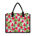 White Tropical Watermelon Pattern Print Canvas Tote Bag