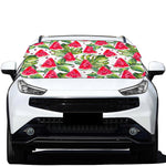 White Tropical Watermelon Pattern Print Car Windshield Snow Cover