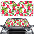 White Tropical Watermelon Pattern Print Car Windshield Sun Shade
