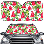 White Tropical Watermelon Pattern Print Car Windshield Sun Shade