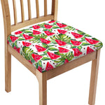 White Tropical Watermelon Pattern Print Chair Cushion Cover