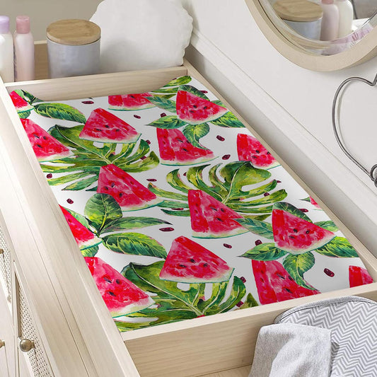 White Tropical Watermelon Pattern Print Changing Pad Cover