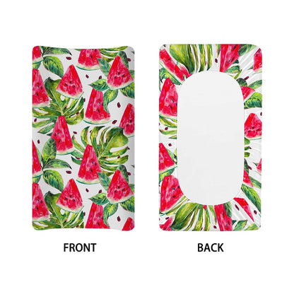 White Tropical Watermelon Pattern Print Changing Pad Cover